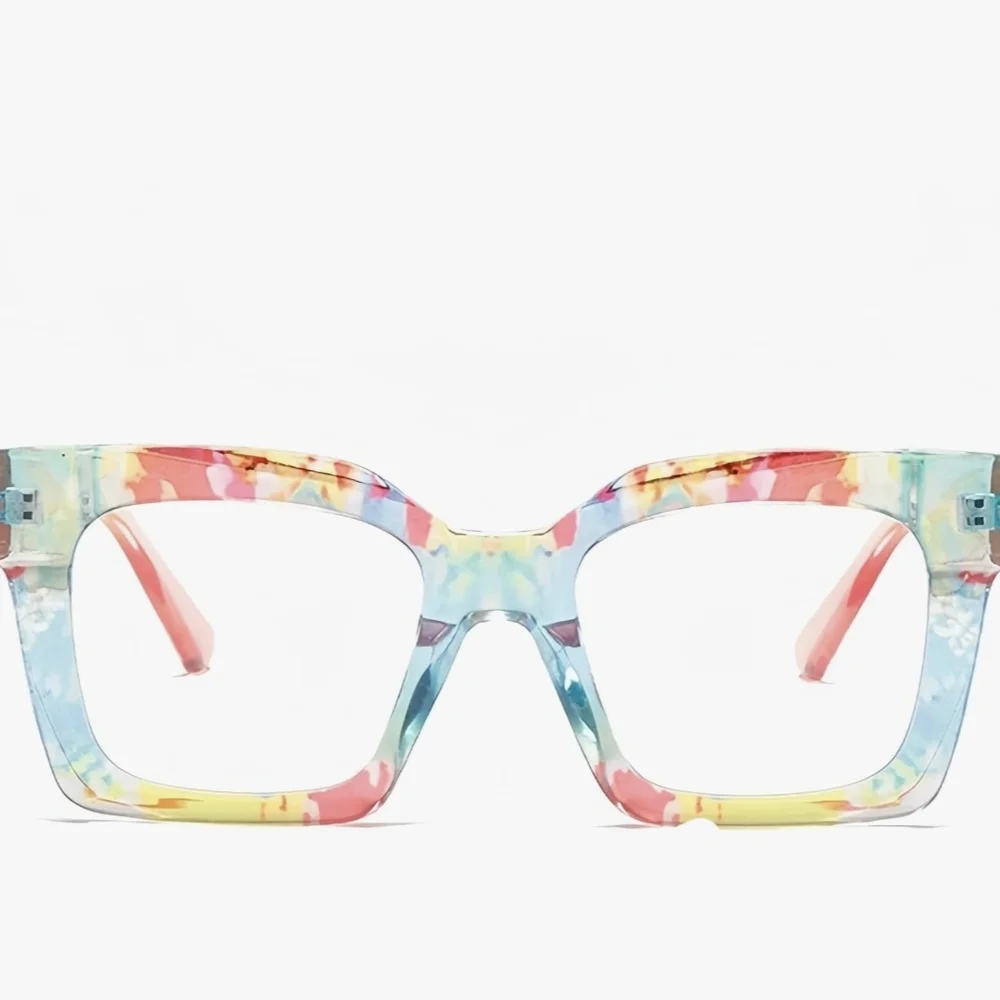 NEW Blue Multicolor Oversized Fashion Glasses